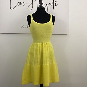 Victoria’s Secret Knit Dress Size XS Summer Yellow Stretch Cotton Fit and Flare
