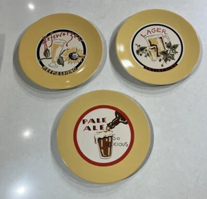 3er Set Bier Thementeller POTTERY BARN Pale Ale, Lager, Hefeweizen 8 1/4" - Bild 1 von 7