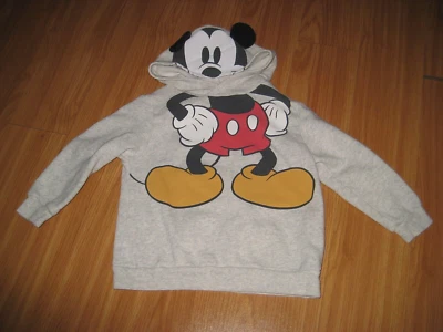 DISNEY BABY ZARA BEBÉ NIÑO PEQUEÑO UNISEX GRIS MICKEY MOUSE SUDADERA CON CAPUCHA TALLA 3-4 Foto 1 de 2