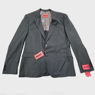 HUGO BOSS Mens 42R Dark Green Modern Fit Suit Jacket Blazer Super-Flex Wool - Image 1 of 4