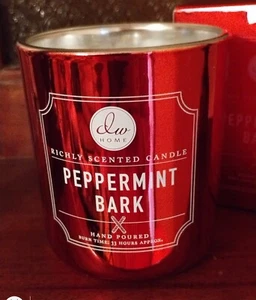 DW HOME SCENTED CANDLE PEPPERMINT BARK 9.1 OZ SINGLE WICK, NIB - Picture 1 of 7