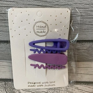 4 Piece Women Duckbill Clip Color Purple Barrettes Frosted Hair Clip Hairpin - Picture 1 of 11