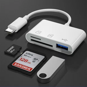 USB-C To SD Card Reader Adapter Type-C For Apple iPad Macbook Pro Air iPhone 15 - Picture 1 of 12