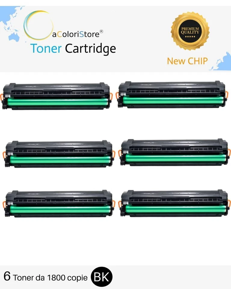6 Toner 111L compatibile per stampante laser samsung M2026 M2026W M2070 M2070FW - Immagine 1 di 4