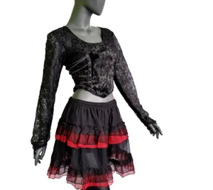 Bäres Corset Top Lacing Bodice Lace Velvet Size 36 Small 38 - Picture 1 of 4