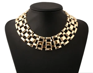Collana donna dichiarazione moda oro lusso girocollo collo grosso dichiarazione - Foto 1 di 4