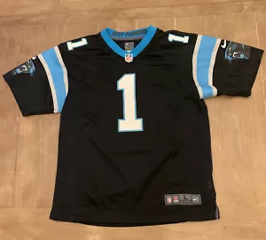 Carolina Panthers Cam Newton #1 NIKE On Field Black Jersey YOUTH LARGE NFL 14-16 - Picture 1 of 7