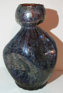 Victorian Loetz Type Textured and Irridized Amythist Glass Hyacinth Vase - Picture 1 of 15