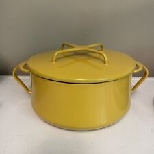 Vintage Mcm Dansk Design Ihq Kobenstyle Yellow Enamel 2 Qt Stock Pot France