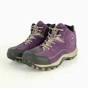 Merrell Hiking Boots Girls 8 Purple Mid Top Lace Up Waterproof Bump Toe  - Picture 1 of 13