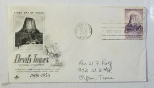 Devils Tower Nat'l Monument 1906-56 ~ Posted 9/24/1956 - First Day of Issue - Picture 1 of 6