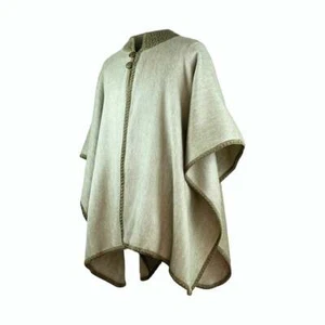 GOLDEN COLOR BABY ALPACA WOOL CAPE PONCHO WRAP SHAWL COAT HANDMADE IN ECUADOR - Picture 1 of 10