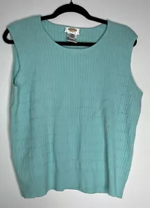 Talbots Vintage 2X Plus Size Blue Sweater Cottagecore Cotton Blend Vest NWT New - Picture 1 of 6
