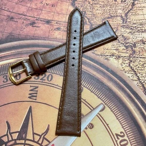 Fully stitched Long 20mm vintage watch band Genuine Leather 1960s New Old Stock - Picture 1 of 6
