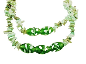 NECKLACE Teng Yue Double Strand Necklace Unique Green Stone by Teng Yue - Picture 1 of 7