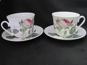 REDOUTE ROSE BREAKFAST CUP SAUCE PAR, Made in England by ROY KIRKHAM, Fine Bone - Picture 1 of 9