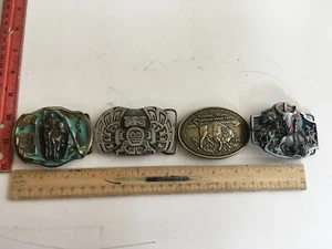 4 Vintage Native American Belt Buckle - 94 & 77 Bergamot, 89 Siskiyou, 97 Native - Picture 1 of 12