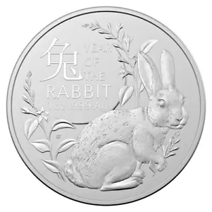1 Oz 999 Ag Royal Australian Mint Lunar Rabbit 2023 Silver Bullion Investor Coin - Picture 1 of 2