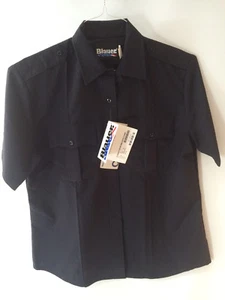 BLAUER CLASSACT 8910W Short Sleeve Rayon Blend Shirt - Size 40 Dark Navy - Picture 1 of 4