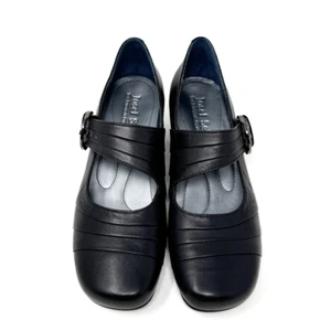 Josef Seibel donna pelle nera zeppa tacco fibbia Mary Jane taglia 6,5 US 37 EU - Foto 1 di 13