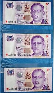 SINGAPORE DRAGON THE NEW MILLENNIUM 2000 SET OF 3 x S$2 Banknotes