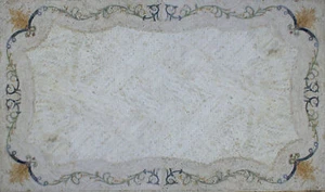 Schlichte Teppichdekoration mit geschwungener Stammbordüre Kunst Marmor Mosaik - Bild 1 von 1