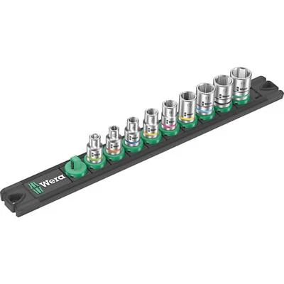 Wera 05005410001 Magnetic Socket Rail A Deep 1 Socket Set, 1/4" Drive, 9 Pieces - Image 1 of 4