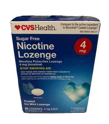 CVS Health Sugar Free Nicotine Lozenge Ice mint 4mg Ming Flavor 80 Count 01/2026 - Image 1 of 3