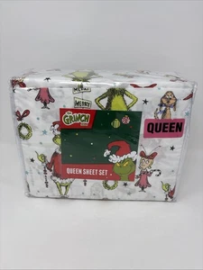 Dr Seuss How THE GRINCH stole Christmas Queen Cotton Sheet Set Cindy Lou 4pc - Picture 1 of 5
