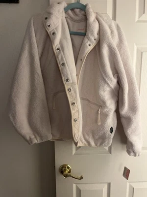 Chaqueta a Presión de Vellón Free People Movement Marfil Sherpa Talla Grande L Nueva con Etiquetas Foto 1 de 4