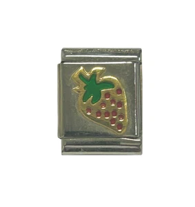 Nomination original BIG Modul Erdbeere Charm Armband 18 Karat Gold Plate - Bild 1 von 2
