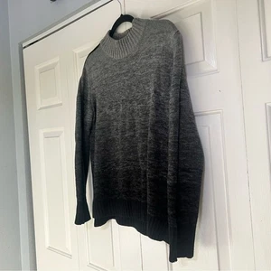 Athleta Sweater Mock Turtleneck Sunset Merino Wool Grey Ombre Size Large - Picture 1 of 8