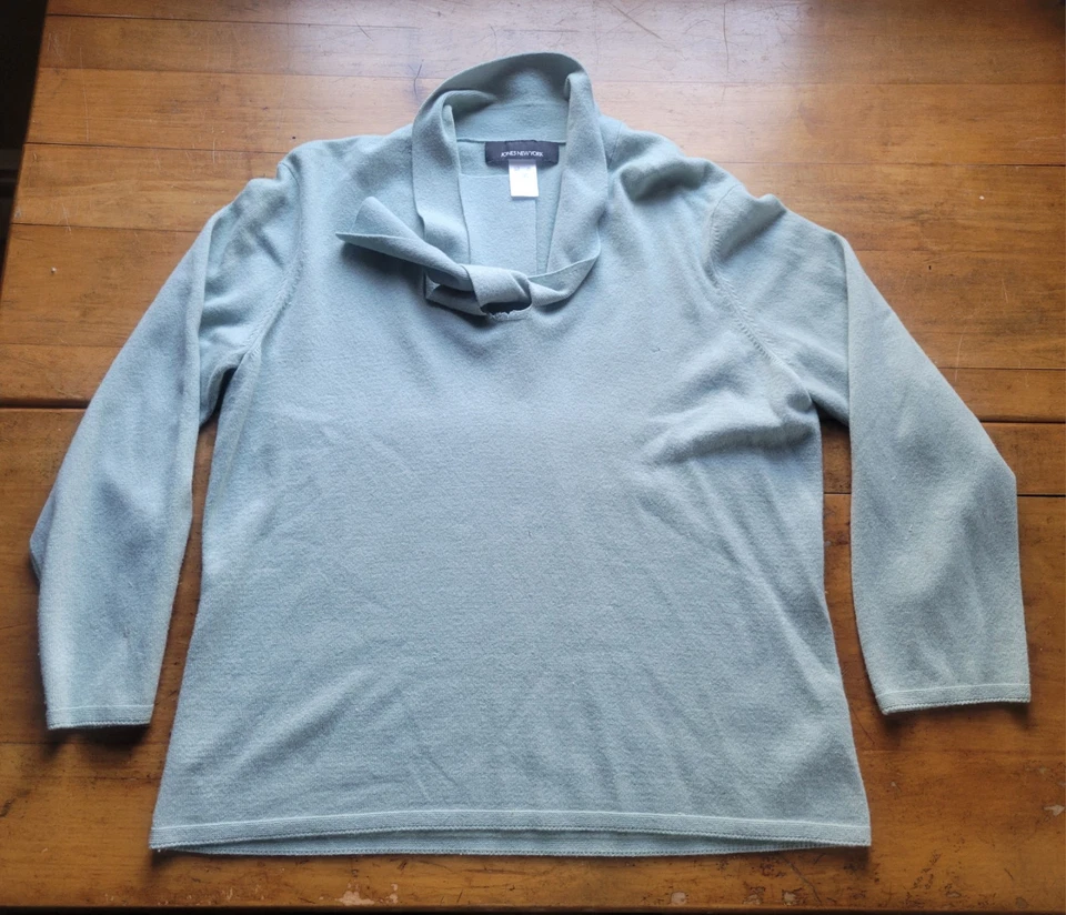 Camisa Jones New York XL azul claro manga larga 100 % cachemir Foto 1 de 4