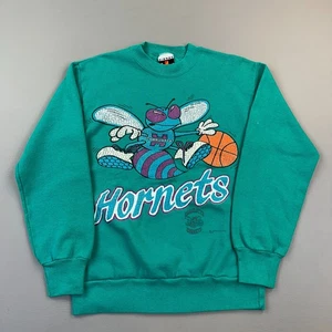 Felpa Charlotte Hornets vintage maglione sportivo segnale medio made in USA anni 90 - Foto 1 di 15