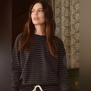 Der Große. Damen Small The Swiss Dot College Sweatshirt schwarz bequem lockere Passform - Bild 1 von 9