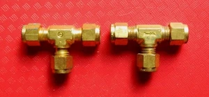 Swagelok Crawford 2 Brass Tube Fitting Union Tee 1/4" Tube OD B-400-3 - Picture 1 of 3