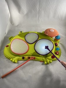 B. Toys Ribbit-Tat-Tat Frog Drum Set Musical Toy Battat w/ drum sticks kids toy - Picture 1 of 3