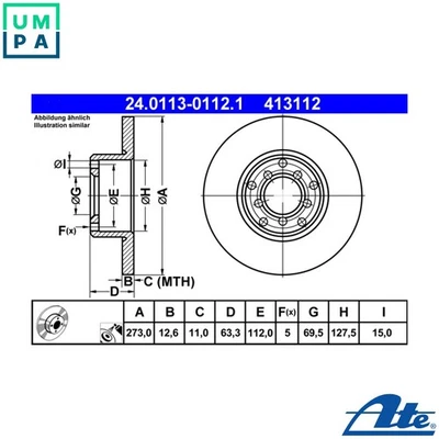 2x BRAKE DISC 24.0113-0112.1 FOR MERCEDES-BENZ M115.926/923 OM615.913 2.0L 4cyl - Image 1 of 4
