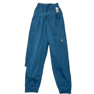 Butter-Soft Stretch Womens Cargo Scrub Pants Size XS Blue Pull On Workwear - Picture 1 of 6
