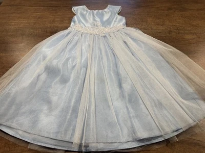 Sweet Kid’s Girl’s Pearl & Lace Formal Dress Tutu Sz 4 Wedding Flower Halloween  - Image 1 of 4