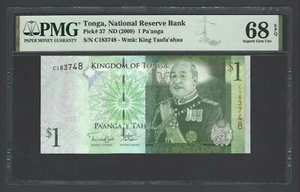 Tonga One Pa'anga ND (2009) P37 Sin Circular Calificado 68 Top Pop - Imagen 1 de 2