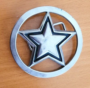FAMOUS STARS AND STRAPS BELT BUCKLE CHROME SILVER - Picture 1 of 3