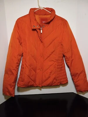 Chaqueta Mossimo Mujer Junior Talla M Naranja Ajustada Abombada Hasta la Cintura Cremallera Completa Foto 1 de 4