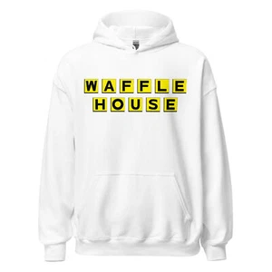 WAFFLE HOUSE Hoodie Heavy Blend Gildan Fun Food Hooded Sweatshirt - Picture 1 of 9