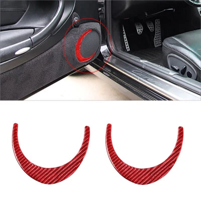 Red Carbon Fiber Door Speaker Surround Cover Trim For Porsche Boxster/996 98-04 - image 1 of 4