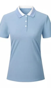 Alex Vando Damen Golf Shirts feuchtigkeitsableitend blau Größe Medium 4-Wege-Stretch - Bild 1 von 6