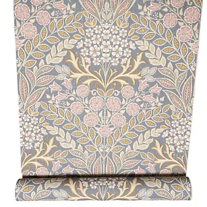Grey Floral Tropical Wallpaper Textured Slightly Imperfect Feature Wall Lounge - Picture 1 of 8