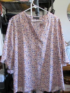 Funlingo Womans Multicolor 1/2 Sleeve Stretch Pullover Tunic Blouse Plus Size 2X - Picture 1 of 6