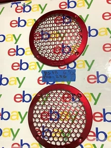 2025 DS 18 NEW 1 PAIR OF 6 1/2 RED METAL SPEAKER GRILLS COVERS ONLY - Picture 1 of 9