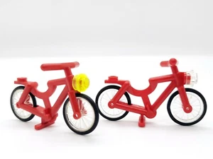 LEGO LOT OF 2 RED BIKE PIECES MINIFIGURES ACCESSORIES BICYCLE PARTS - Imagen 1 de 2